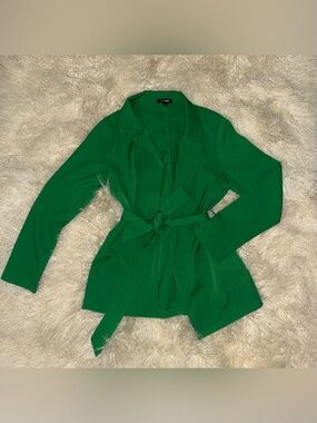 Emerald Green Tie-Waist Blazer
